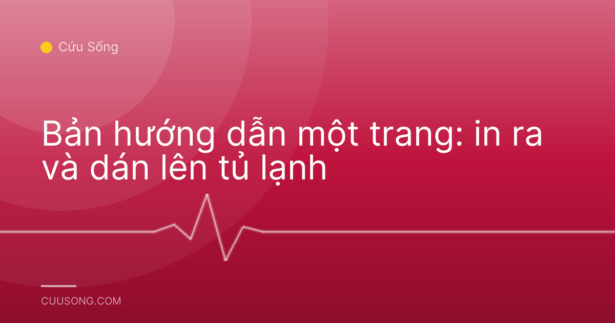 Bản hướng dẫn một trang: in ra và dán lên tủ lạnh